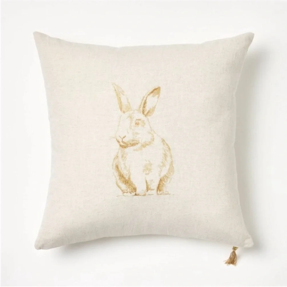 Embroidered Bunny Square Throw Pillow from Threshold™ designed with Studio McGee